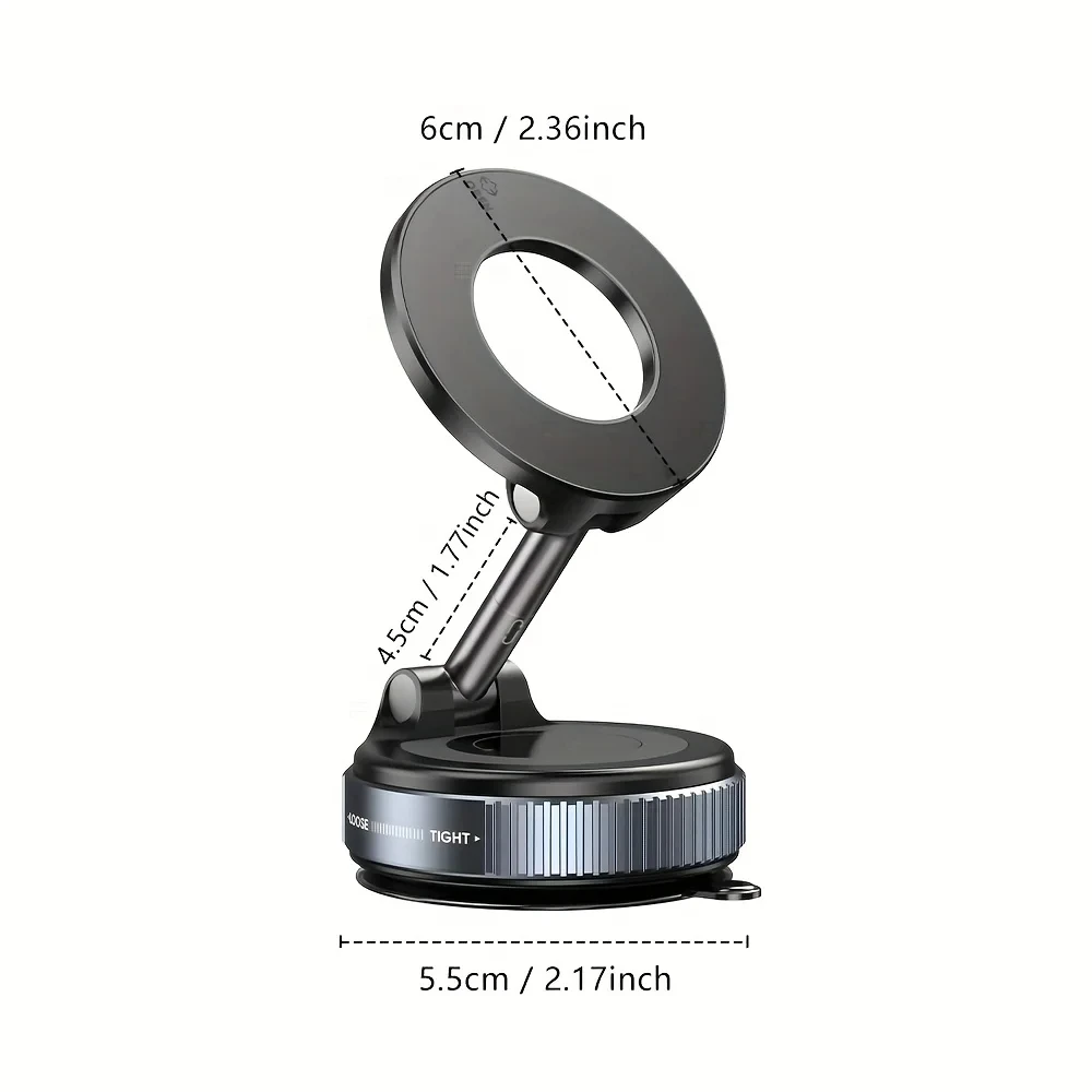 K007 Soporte magnético fuerte para teléfono de coche Diseño plegable 360 °   Soporte de vacío ajustable para coche/escritorio/baño/uso universal