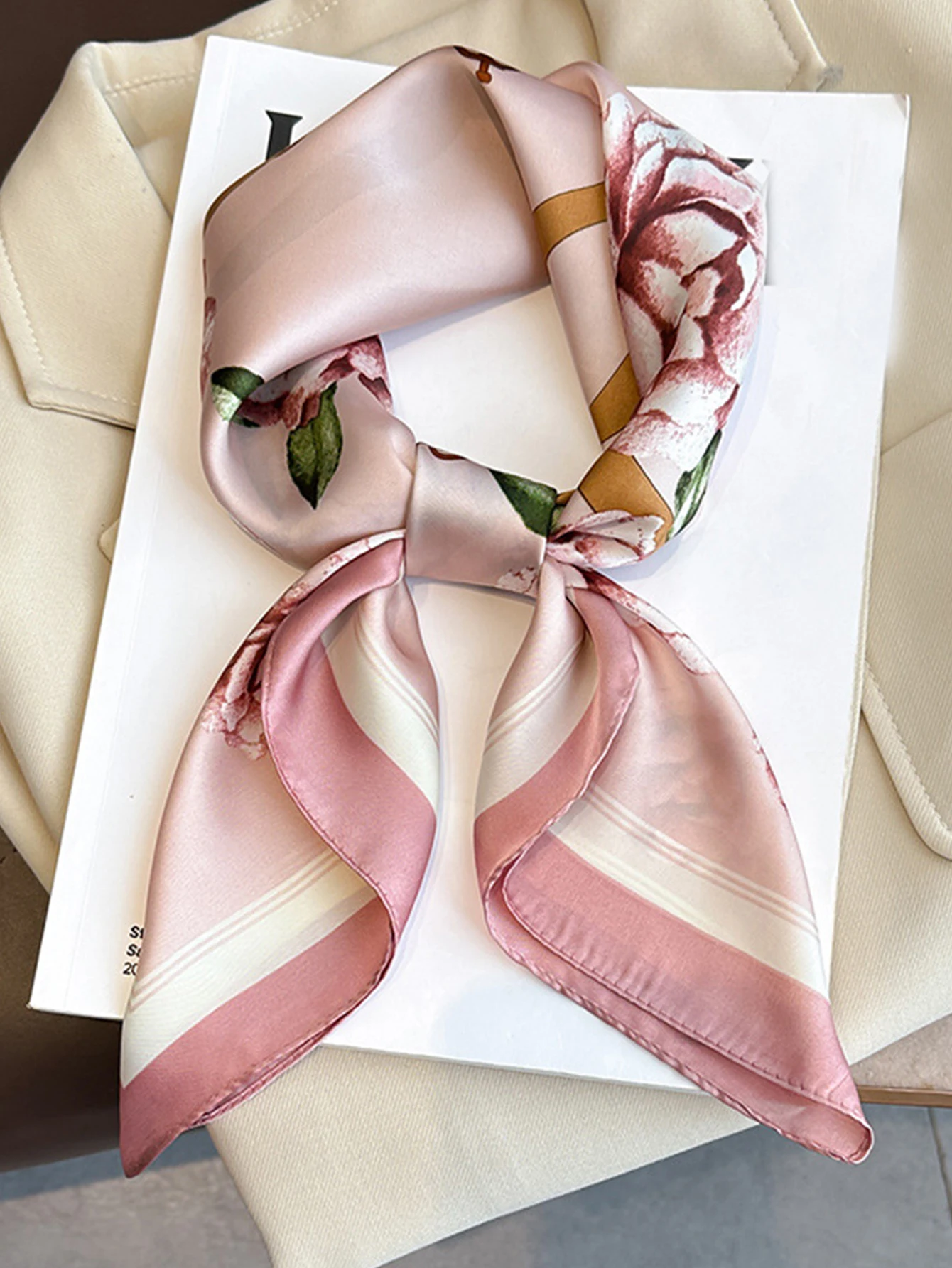 70cm szalik imitacja jedwabiu damskie letnie szale i chusty hidżab szaliki Femme Pashmina Echarpe projektant plaża ukradł chustkę