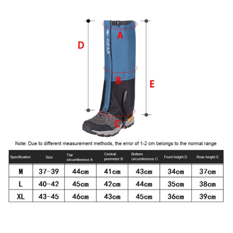 Outdoor Hiking Waterproof Snow Legging Gaiters For Men Women Skiing Climbing Desert Trekking Snow Boots Shoes Covers