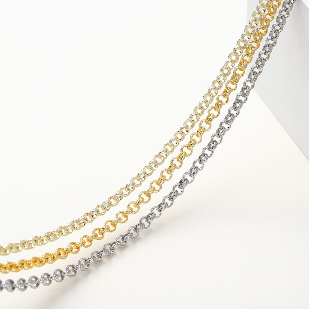 1Meters/Roll 4mm 14K 18K Gold Plated Brass Cross Link Chains Jewelry Making Bulk Chains For DIY Handmade Craft Accessories