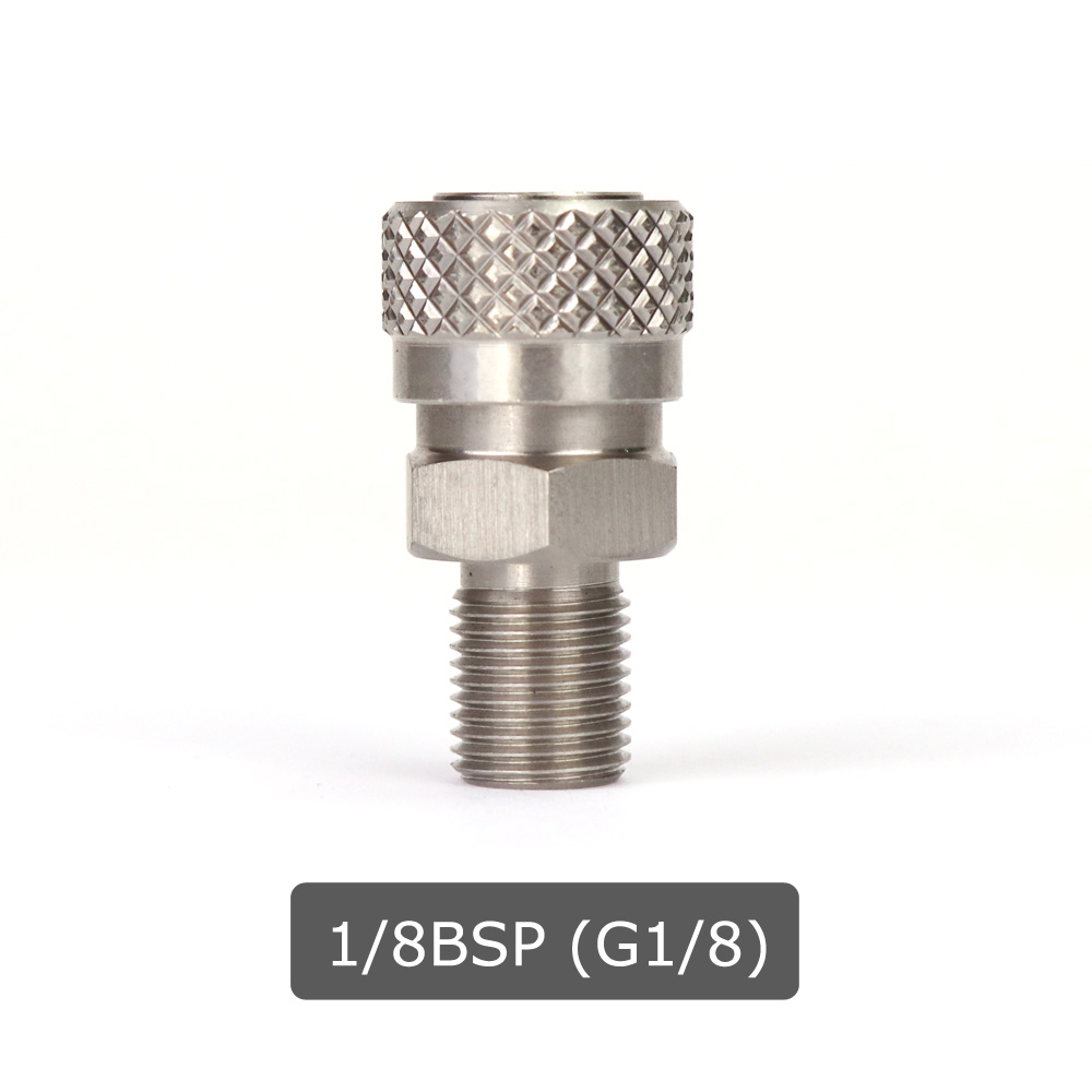 High Pressure Stainless Steel Quick Disconnect Quick Coupler Socket Filling Charging Adapter Male Thread 1/8NPT 1/8BSP M10