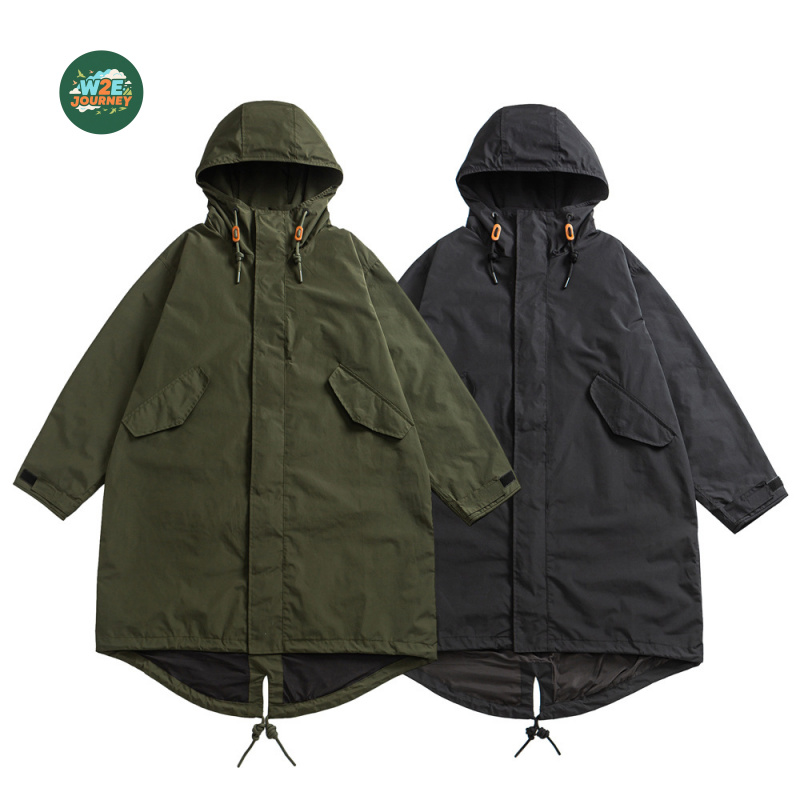 MAQVOB EU US-Größe Hochwertige Outdoor-Bekleidung Vintage Militär Mittellanger Trenchcoat für Männer und Frauen Loose Fit Parka Mantel