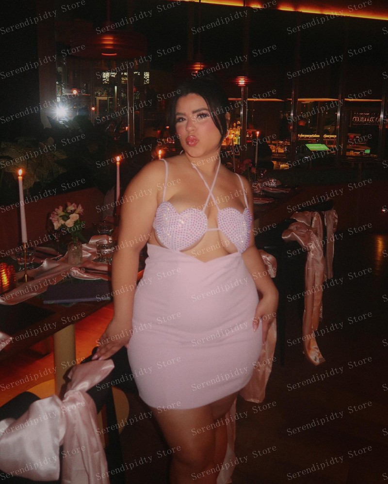 Serendipidty-スパゲッティストラップ付きの女性用サテンドレス,ミニレングスのタイトなドレス,クリスタルビーズのドレス,マット,ライトピンク,これまでになく美しい服