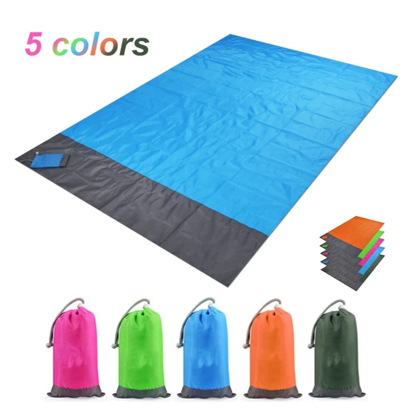 Estera de playa impermeable, estera Extra grande para acampar al aire libre, manta plegable sin arena, colchón de bolsillo, esteras de Picnic ligeras y portátiles