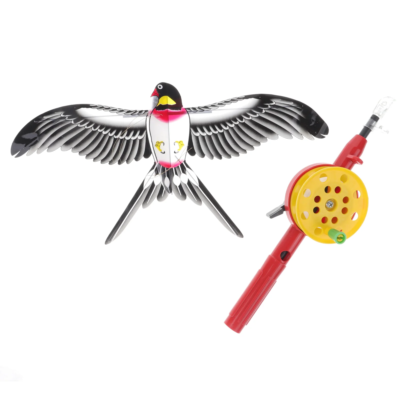 Cometa con caña de pescar, cometa para golondrina, cometa fácil de volar para niños, cometa portátil ligera, cometas deportivas divertidas al aire libre
