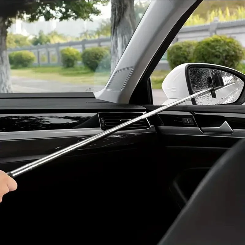 ที่ปัดน้ําฝนกระจกมองหลังรถยนต์ Telescopic Handle ที่ปัดน้ําฝนกระจกมองหลังรถยนต์สแตนเลสทนทานเครื่องมือทําความสะอาดกระจกรถยนต์แปรงทําความสะอาด