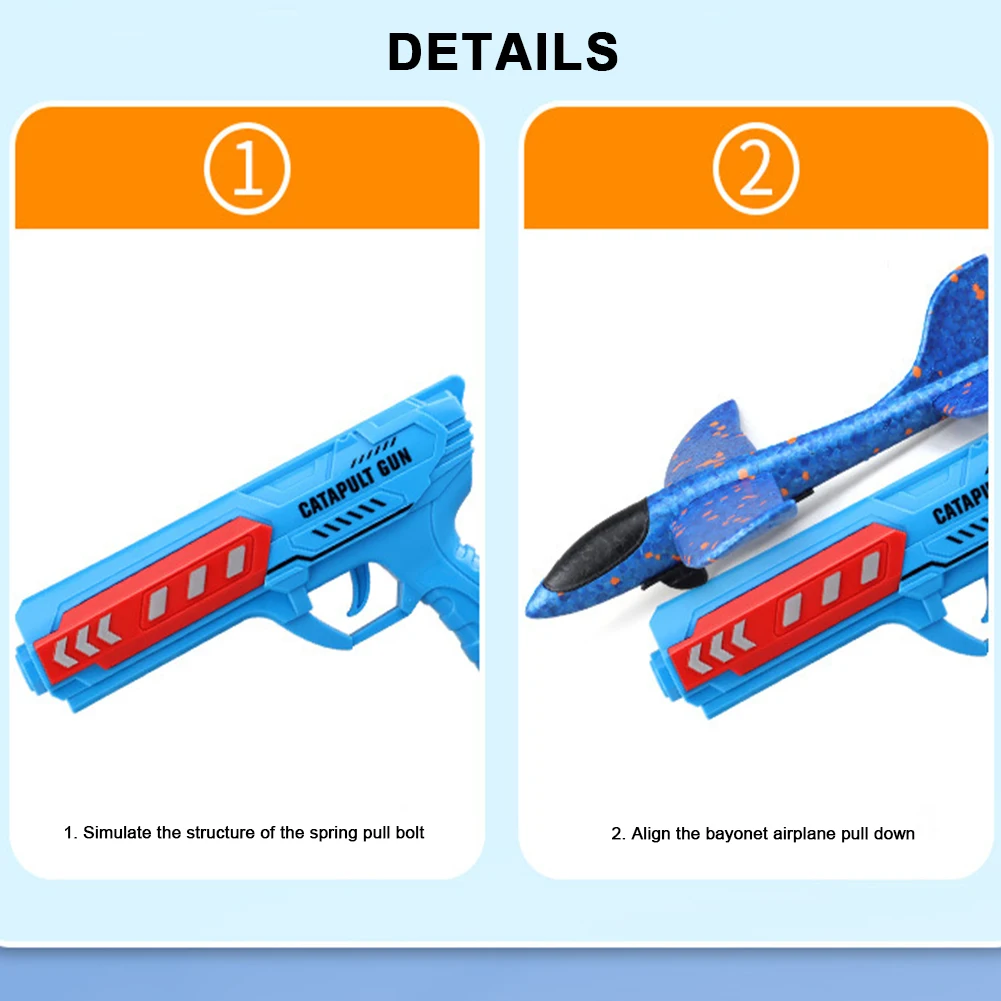 เครื่องบิน Launcher ของเล่นเด็กโฟม Ejection เครื่องบินของเล่นโฟมกันลื่น Catapult เครื่องบินของเล่นพร้อม/ไม่มีแสงสําหรับเด็ก