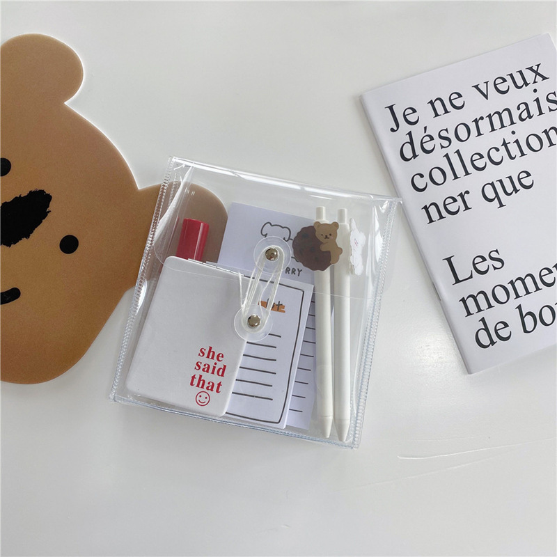 1PCS Office File Folder A4 B5 Transparent Storage Bag Student Stationery Organizer PVC Document Information Bag