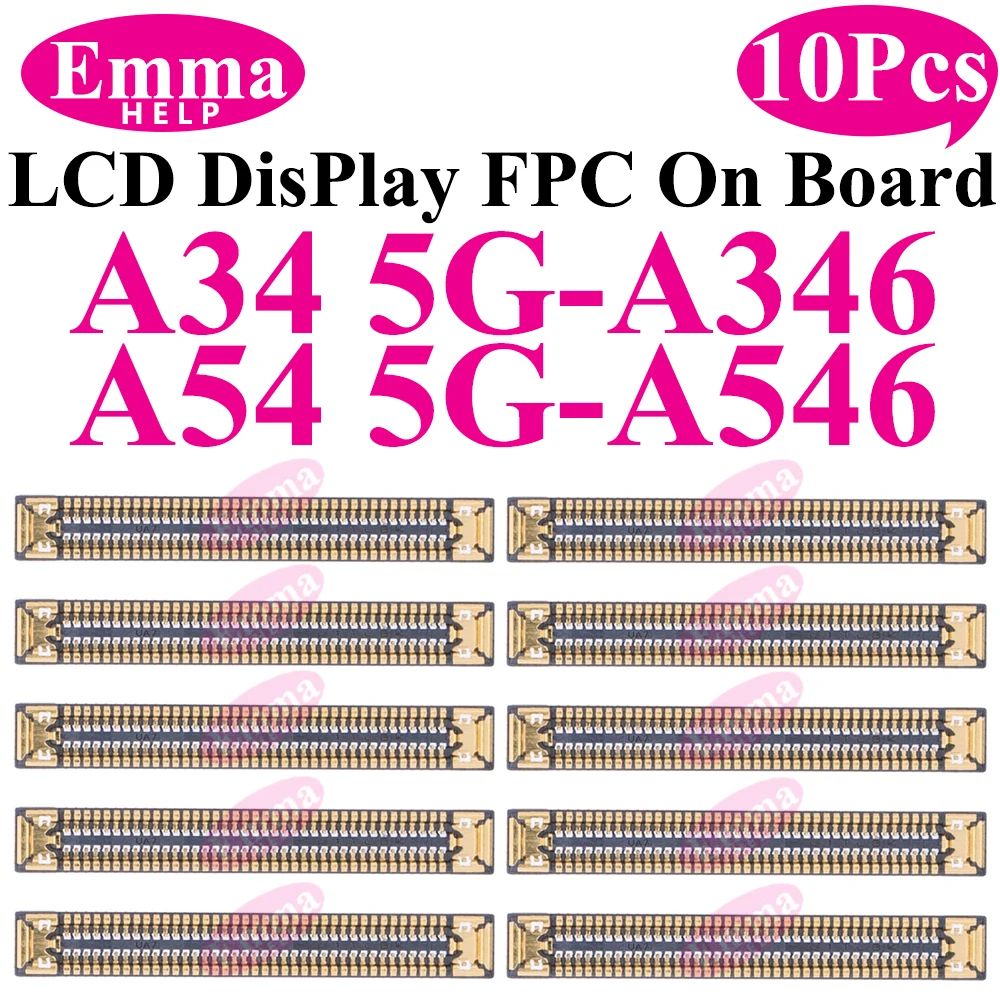10pcs LCD Display Screen Flex FPC Connector For Samsung Galaxy A55 A35 A25 A15 A05 A54 A34 A24 A14 A04  Plug On Board 40 78 pin