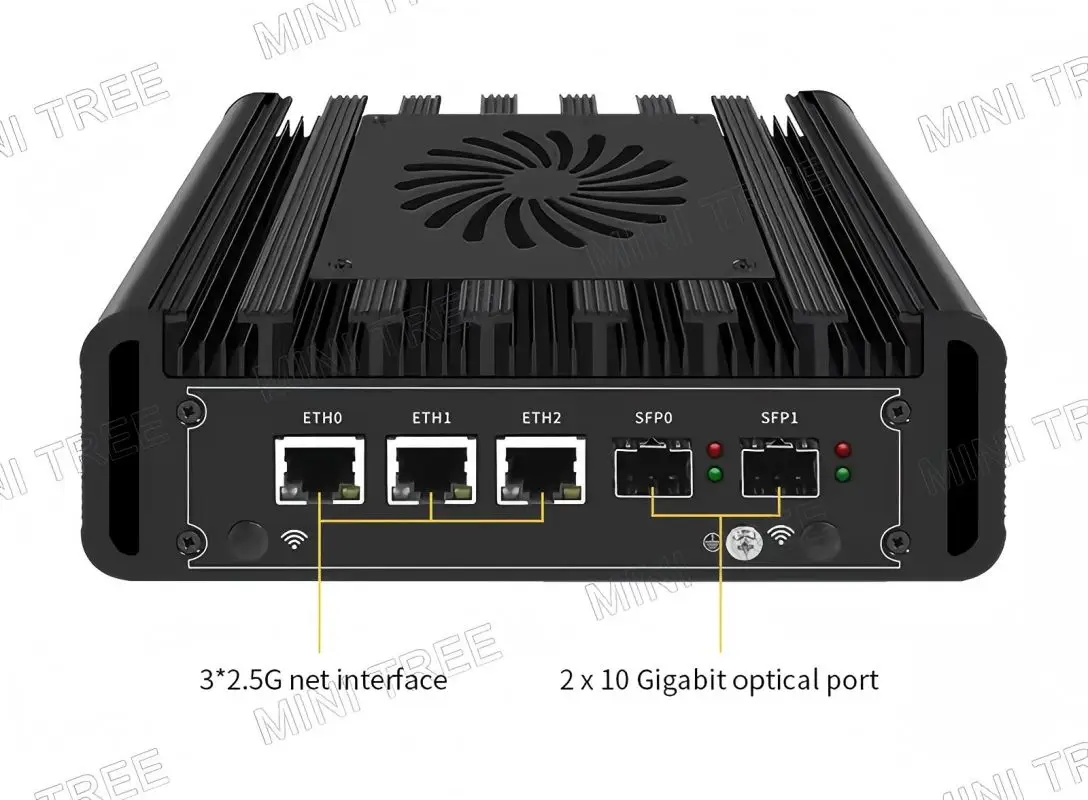 3x 2,5G Lan Промышленный мини-компьютер Intel N150 N305 2x10G SFP HD DP Linux Программный маршрутизатор/Краймерный обзор/Тонкий клиент/Микрокрефер