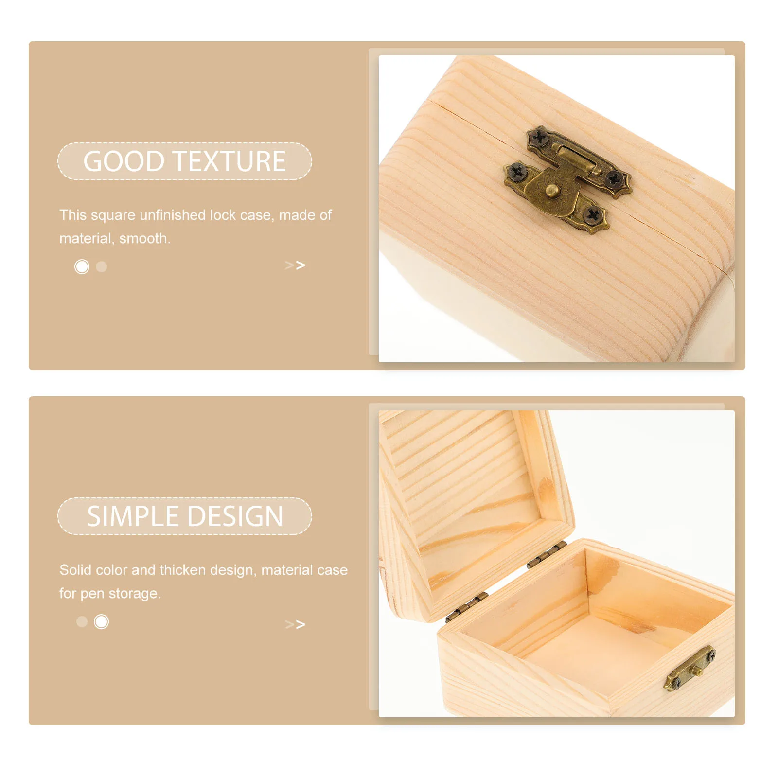3 Buah Kotak Kayu DIY Kotak Kunci Kayu Yang Belum Selesai DIY Kotak Kayu Penyimpanan Ganizer Perhiasan Bahan Pinus
