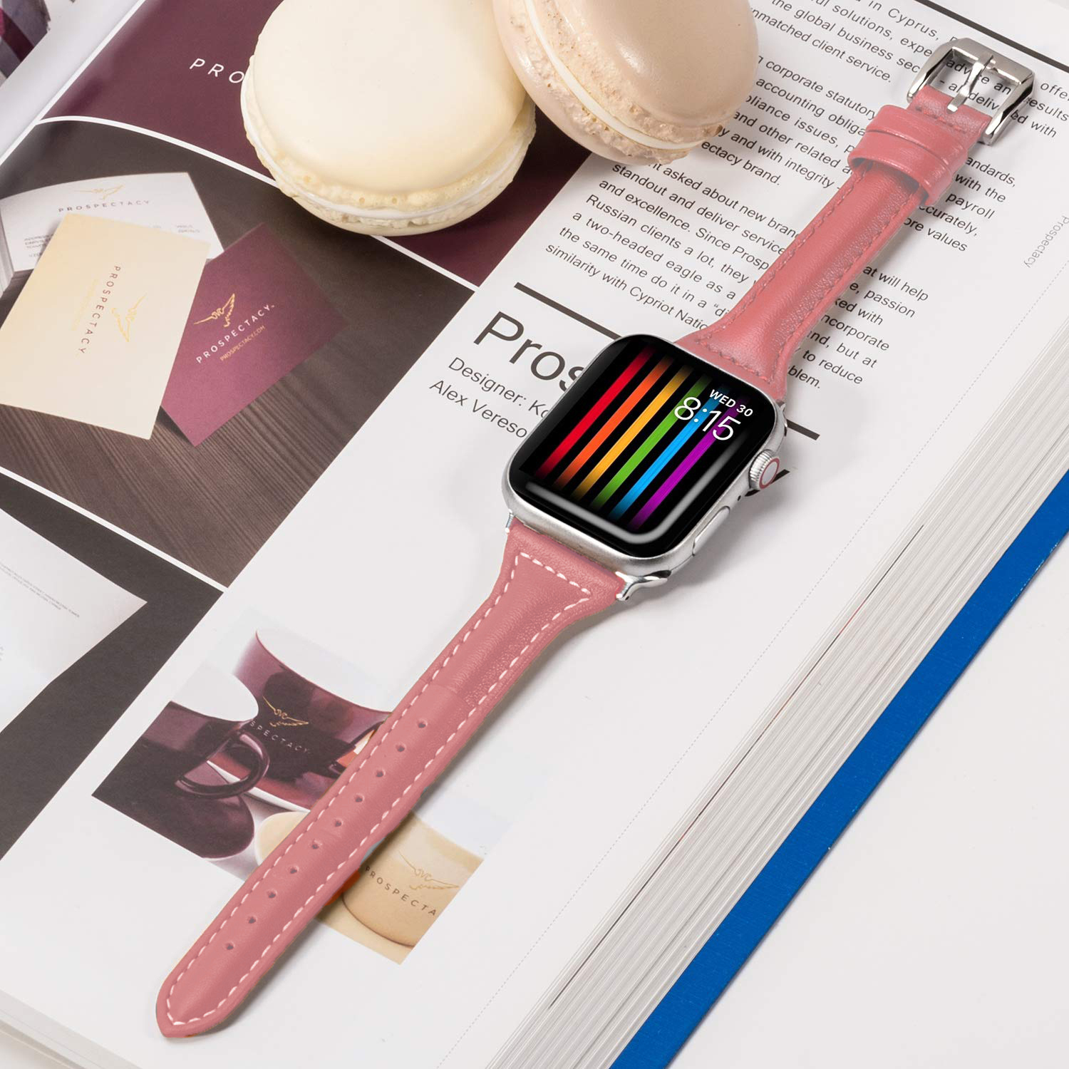 Women Silm Strap PU Leather Watch Band For Apple Watch series 9/8/7/6/se/1/2/3 42mm 38mm Thin Bracelet strap for iwatch 4 5 41mm