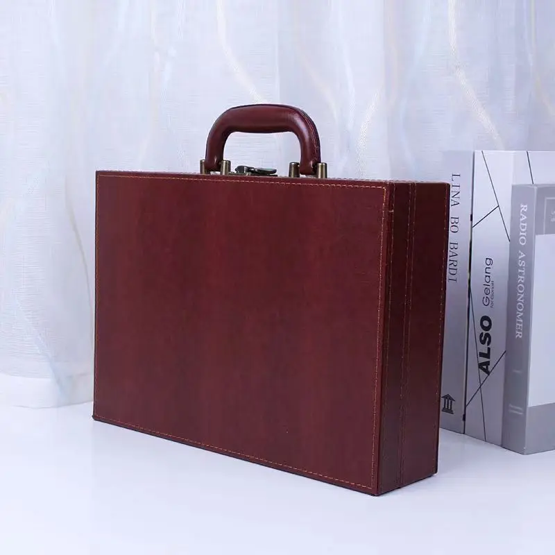 Film Televisie Productie Script Box Archief Materialen Boek Opslag Geschenkdoos Tijdschrift 34X24X8.5CM Lederen Doos Aktetas