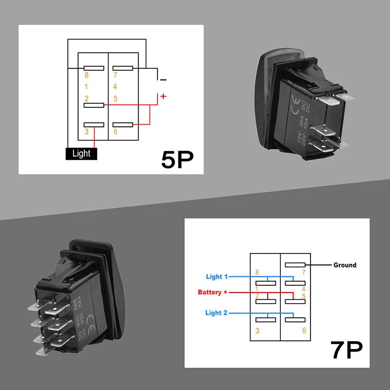 12V 24V Fahr lichter Wipp schalter weiß LED Momentan/Verriegelung Kippschalter für Auto Boot atv rzr rv Carling Narva Contura