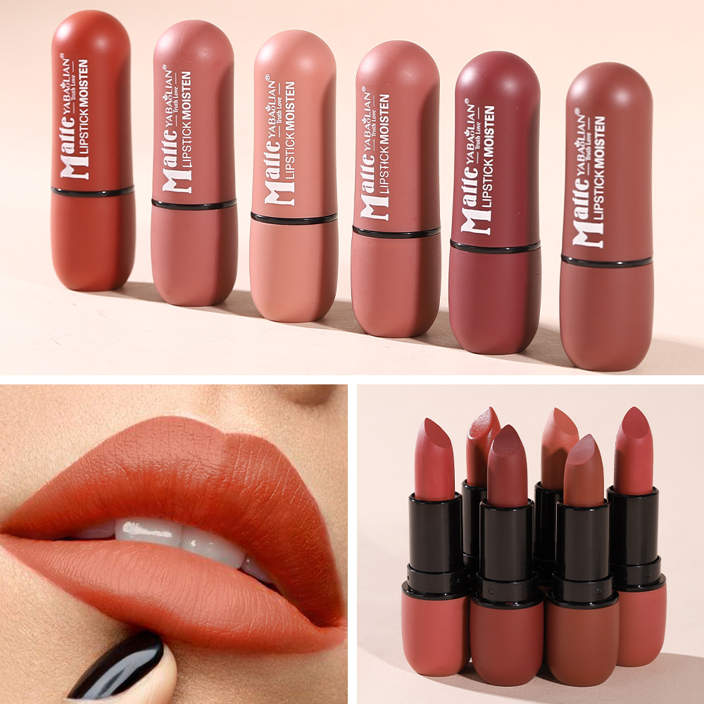 Matte Lipstick Long-Lasting Waterproof Classic High Pigment Velvet Topcoat Lip Cosmetics