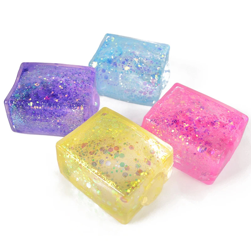 Maltose จําลองเต้าหู้ก้อนน้ําแข็งขนาดเล็ก Anti ความเครียดช้า Rebound Polar Light สีสันบีบ TPR Block Decompression ของเล่น