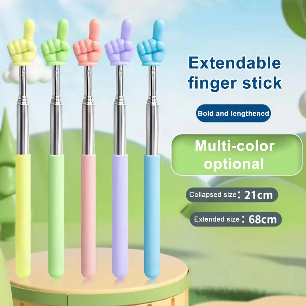 21cm Telescopic Finger Stick Professional Teaching Tool Teacher Pointer Stick Handheld Presenter Whiteboard Presentation Pointer