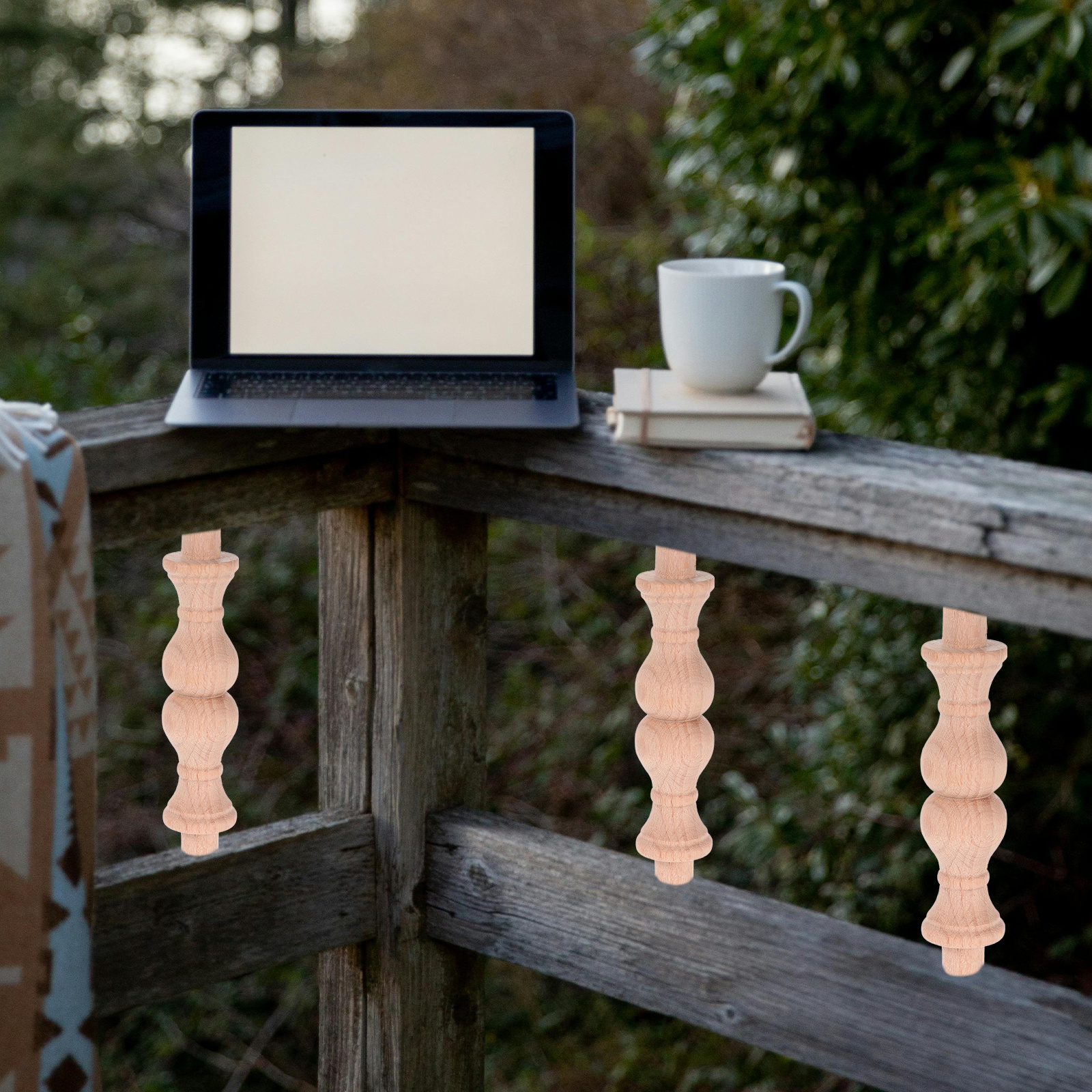 Coluna de cabaça de madeira sólida 63mm, eixo de madeira para decoração de casa, escada, balaústre, móveis, decoração artesanal, partição de jardim com 10 peças