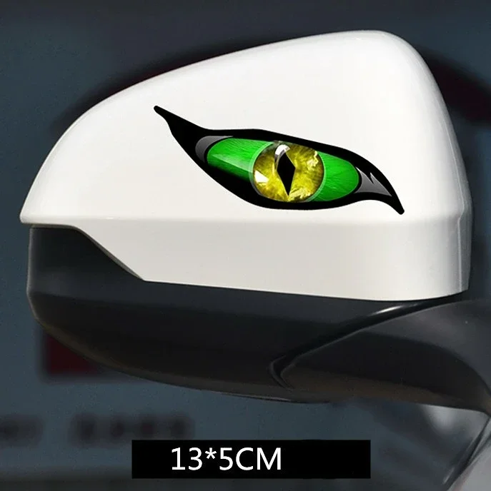 Pegatinas de ojos reflectantes estéreo 3D para espejo retrovisor de coche, ojos de gato reflectantes resistentes al agua para camión y SUV