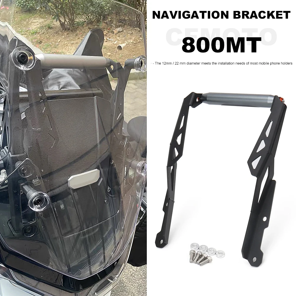 Nuevo soporte de navegación para teléfono móvil con carga inalámbrica frontal de motocicleta de 12mm/22mm soporte GPS para CFMOTO 800MT 800mt 800 MT 2023
