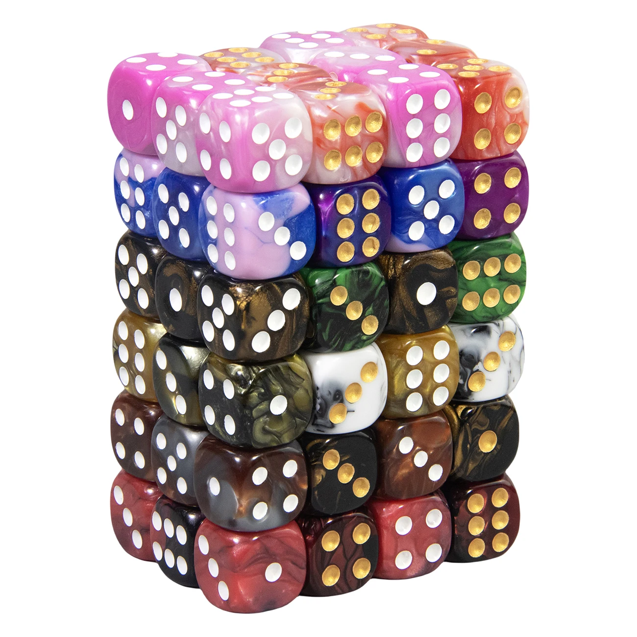 Dados acrílicos d6 de 16mm, 6 lados, cubo de duas cores, canto redondo, dados de jogo para festa em clube, dnd, rpg, jogo de tabuleiro, bar, acessórios de mesa