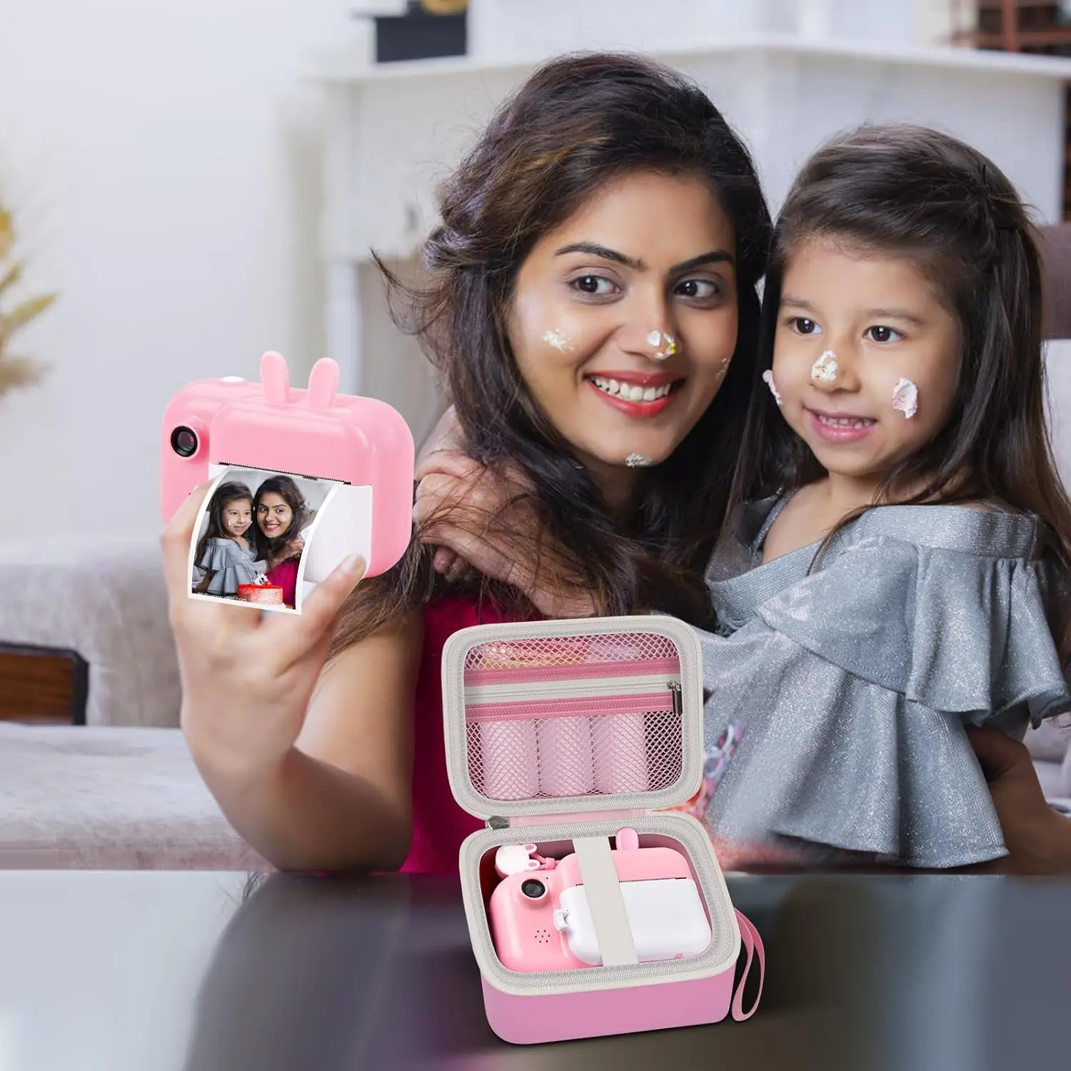 Kid's Camera Case Compatível com Câmera Instantânea para Crianças, Câmeras de Vídeo Digitais, Saco de Armazenamento para Meninas, Criança