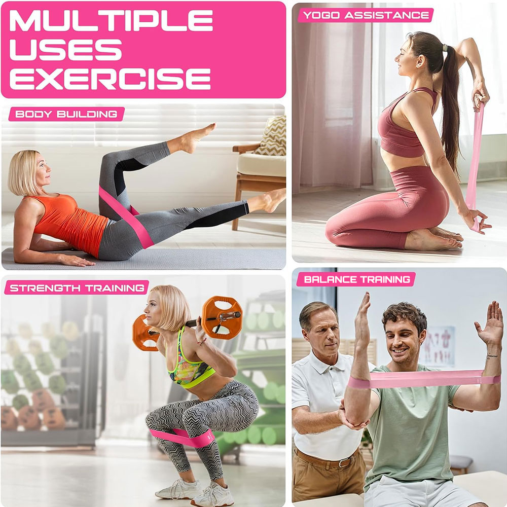 Bandas de resistencia para hacer ejercicio, bandas elásticas de bucle de ejercicio, juego de bandas elásticas para principiantes de Yoga para piernas de botín, flexibles de Pilates