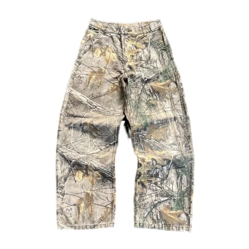 Nowy amerykański styl Street Wear Hip Hop Rock Revival Haftowane dżinsy Luźne Casual Y2k Szerokie nogawki Jeansy Fall Guys Men Jeans