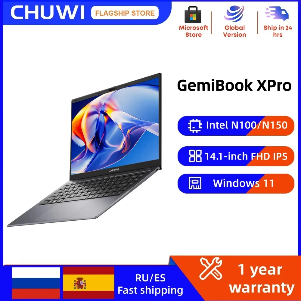 CHUWI GemiBook XPro Laptop-Computer Intel N150 14,1'' 16 GB RAM 512 GB SSD Windows 11 Laptops Intel Alder Lake Quad Core CPU