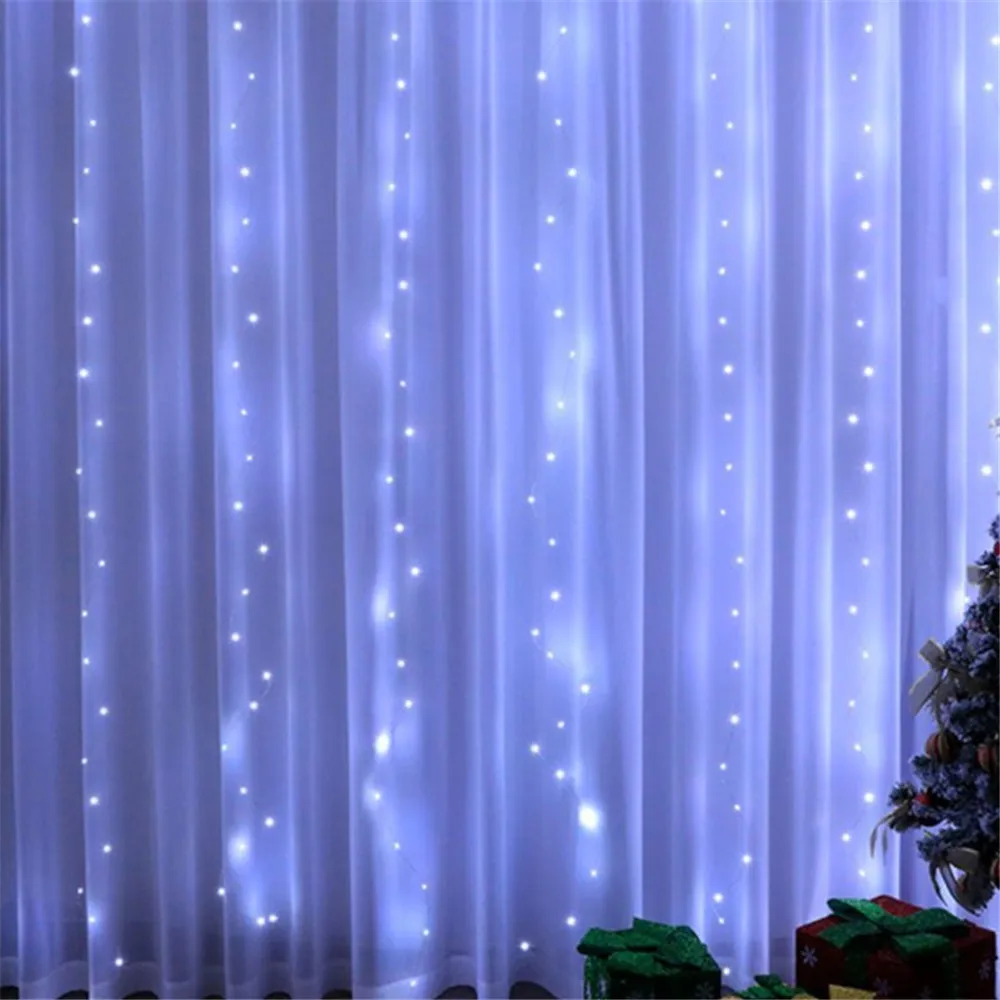 LED Curtain Lights USB Powered with Remote Control Holiday Christmas Decorations for Home Wedding Birthday Bedroom Party Lights