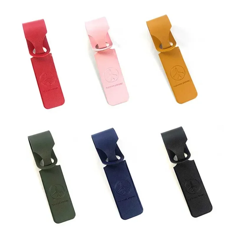 Männer Frauen Gelb PU Leder Gepäck Tag Tragbare Koffer Kennung Label Gepäck Boarding Tasche Tag Halter Reise Zubehör