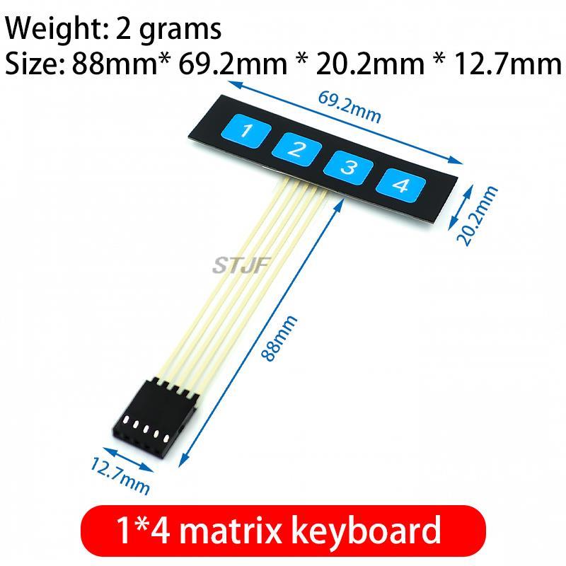 1*2 3 4 5-Tasten-Tasten-Membranschalter 3*4 4x5-Matrix-Array-Tastatur 1x6-Tastatur mit LED-Bedienfeld-Pad-DIY-Kit für Arduino