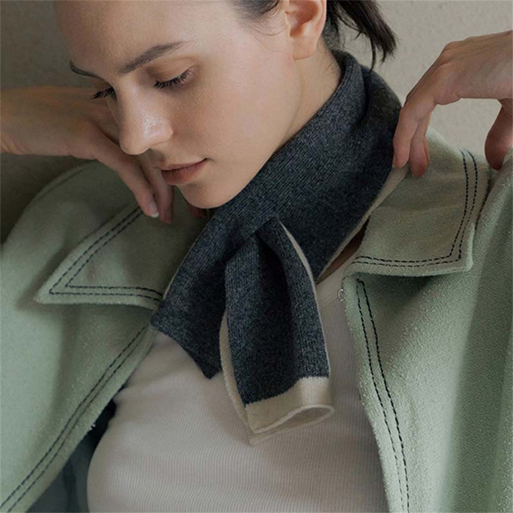 Bufanda de punto cruzada coreana para mujer, envolturas para el cuello de doble cara, Bufandas suaves de retales para invierno, Bufandas para mujer, Foulard silenciador de Navidad