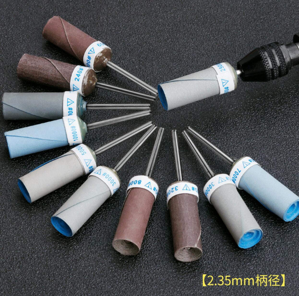 7pcs Fullsize 80-1000grit ทรายกระดาษบาร์ 2.35/3mm Shank กระบอกกระดาษทราย Rod หัวบดสําหรับเครื่องประดับทําเครื่องมือโรตารี่