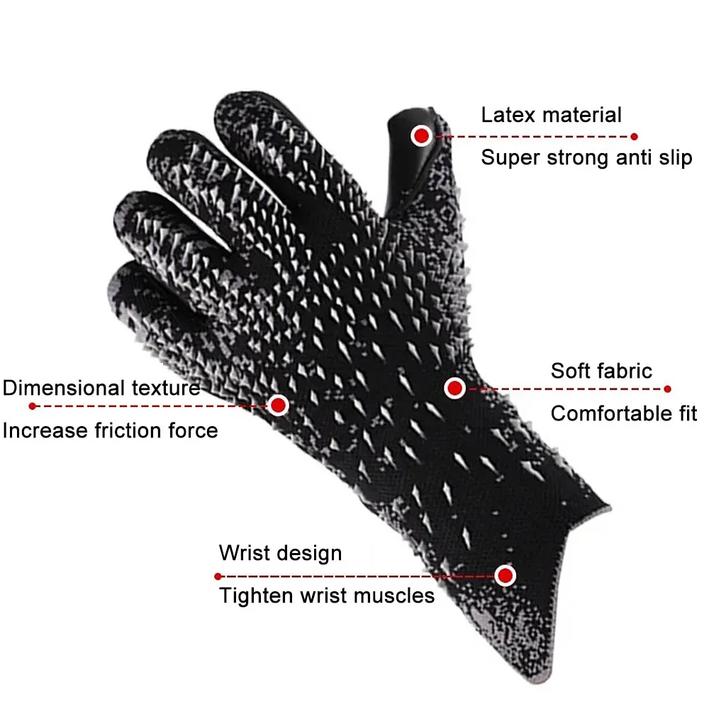 ถุงมือยางผู้รักษาประตูฟุตบอล sarung Tangan kiper มืออาชีพหนาสำหรับผู้ใหญ่เยาวชนการฝึกอบรมกีฬาฟุตบอล
