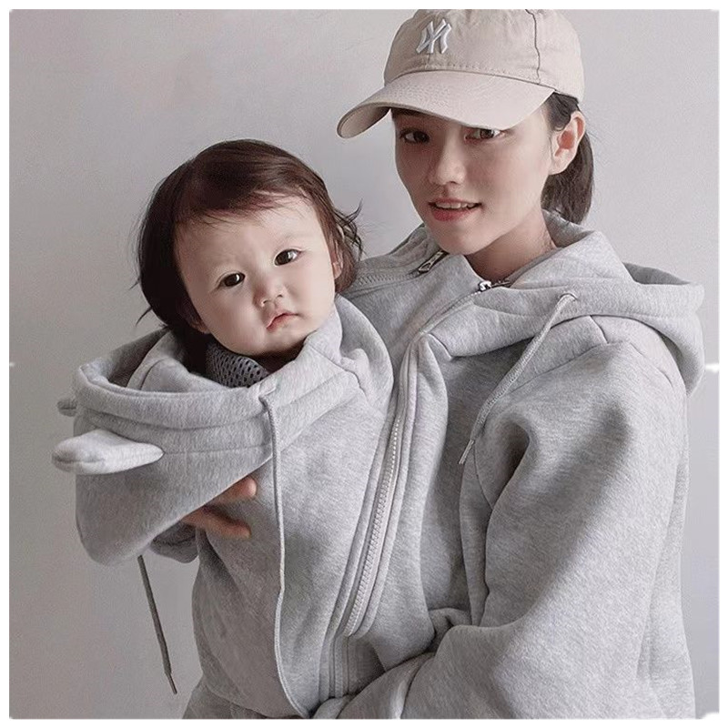 เด็กตั้งครรภ์ผู้หญิง Carrier Coat Warm Maternity ผู้หญิง Gendongan Bayi Model Kangguru แจ็คเก็ตแม่เด็ก One-Piece ถือเสื้อผ้า