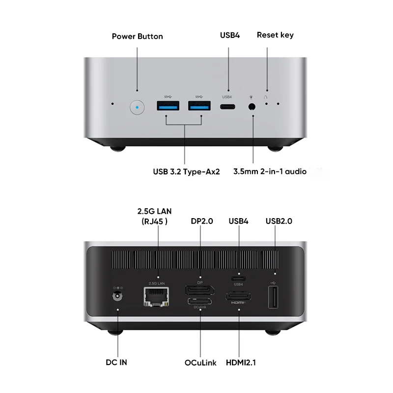 MINISFORUM AI 9 HX 370/R7 255 Mini PC Komputer stacjonarny Grafika AMD Radeon 890M, obsługa Copilot AI PC Oculink 8K Quad Display