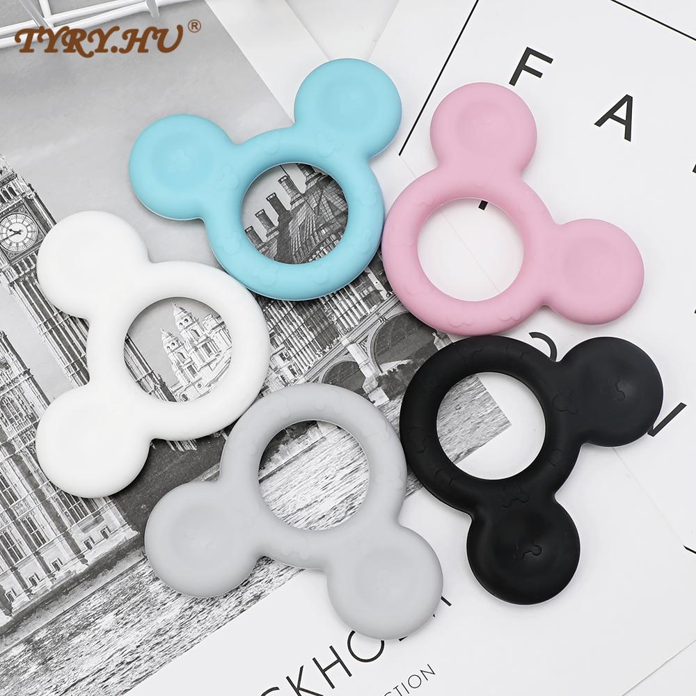 TYRY. HU 1PC การ์ตูน Mickey เด็กซิลิโคน Teether การงอกของฟันสัตว์หนู DIY Baby Teething สร้อยคอของเล่นซิลิโคนเกรดอาหารของเล่น