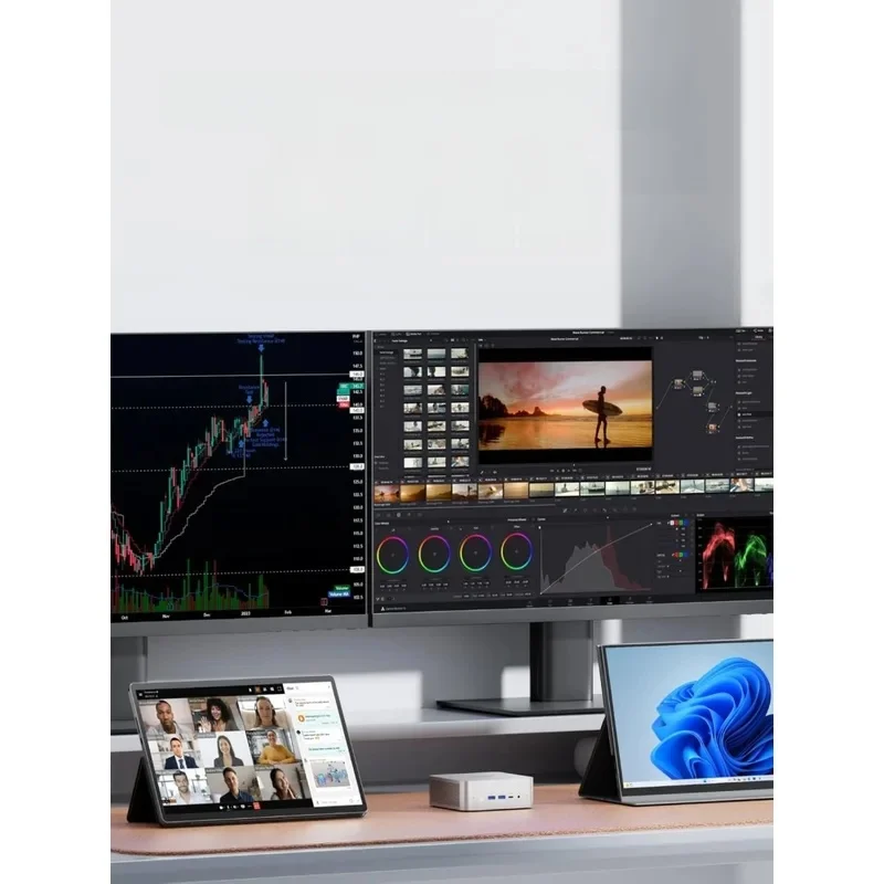 มินิพีซี AI X1-255 AMD Ryzen 7 255 (8C/16T, สูงสุด 4.9 GHz), แรม 32 GB DDR5, SSD M.2 1 TB, HDMI/DP/USB4 (4K@120 Hz), ลำโพงคู่