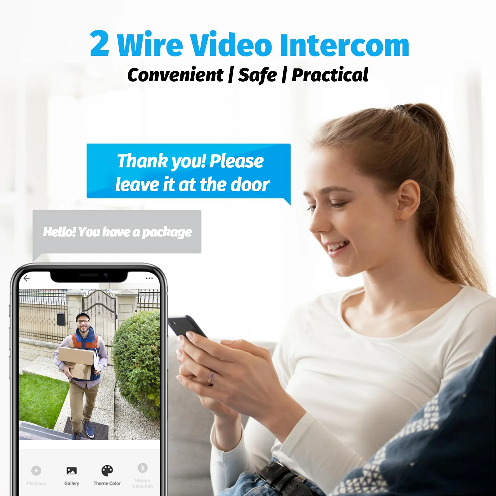 Vídeo porteiro Tuya de 7 polegadas 1080P, porteiro eletrônico com câmera e visão noturna, interfone com câmera e suporte para desbloqueio remoto