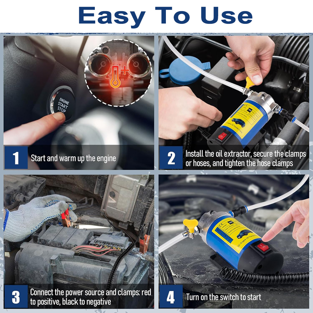 Bomba de transferência de óleo portátil, 1-4l/min, 12v, extrator de sucção de fluido, mudança elétrica, ferramenta de sifão para carro, motocicletas, barcos