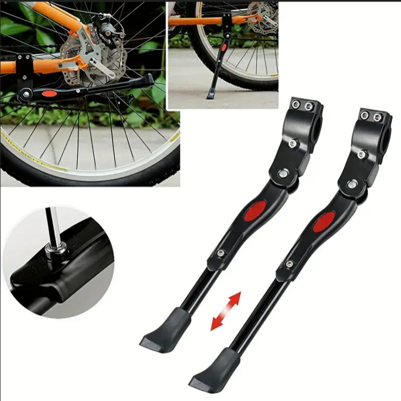 Alumínio Alloy Bicycle Kickstand, suporte traseiro, comprimento ajustável, MTB 26 ", suporte lateral