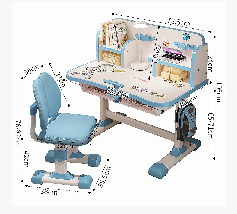 75x105cm Mädchen/Jungen Einstellbare Student Schreibtisch Stuhl Kinder Studie Schreibtisch Student Schreibtisch Kind Hause Schreibtisch Stuhl Set