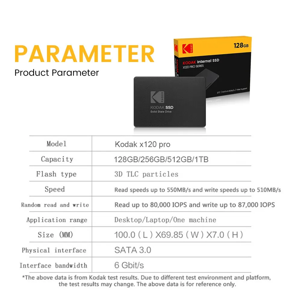 Kodak X120 PRO SSD Drive HDD 2.5 Hard Disk SSD 120GB 1TB 512GB 128GB 256GB HD SATA Disk disco rigido interno per Computer portatile