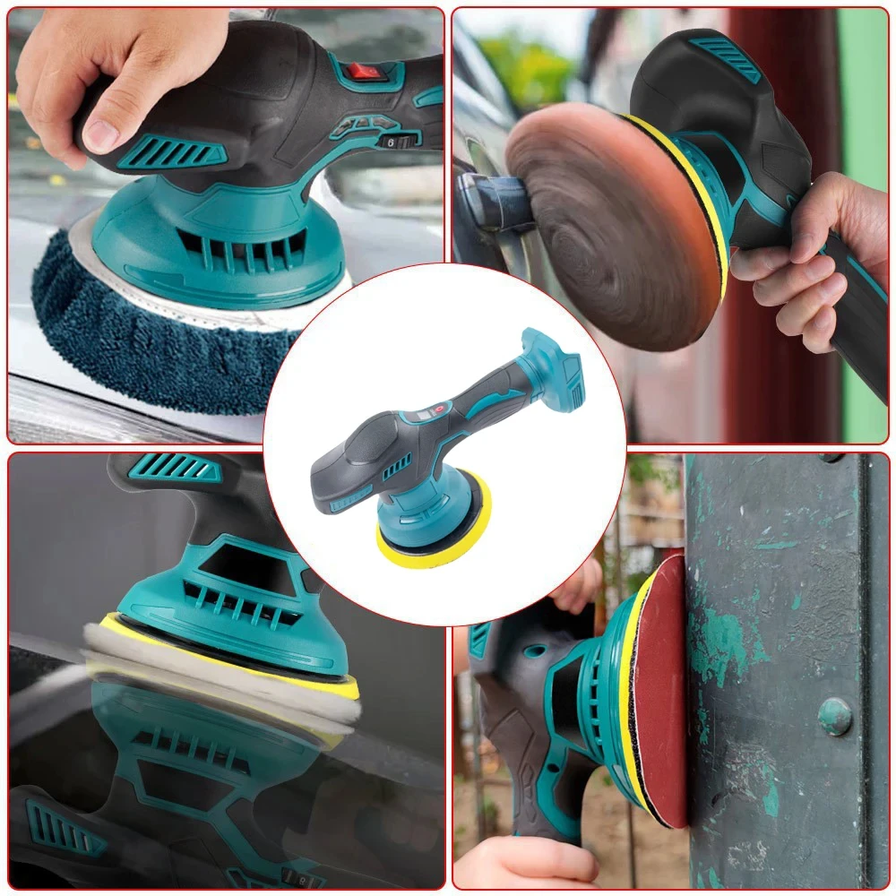 Car Polisher Waxing Machine 8 Position Adjustable Electric Waxing Tool for Makita/Dewalt/Milwaukee 21V Battery
