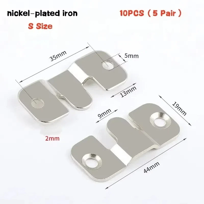 10pcs Flush Mount Bracket Interlock Hanging Buckle Furniture Connector Wall Picture Frame Hanger Display Photo Frames Hooks