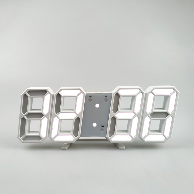 Reloj despertador digital 3D, reloj LED de pared, despertador de escritorio con temperatura para el hogar, cocina y oficina