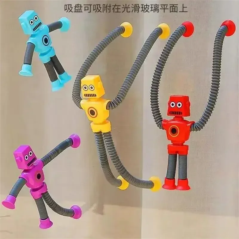 ใหม่ Telescopic หุ่นยนต์เด็ก Fidget ของเล่นการ์ตูนตลกยีราฟเด็กดูดถ้วยของเล่น DIY ปริศนาความเครียดบรรเทาของเล่นเด็ก