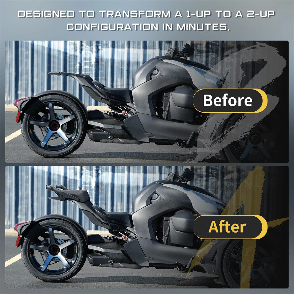 Assento de passageiro 2 up com apoio para os pés, assento com alças de grap para can-am ryker 600 900 sport rally edition max mount 219400800   Necessário
