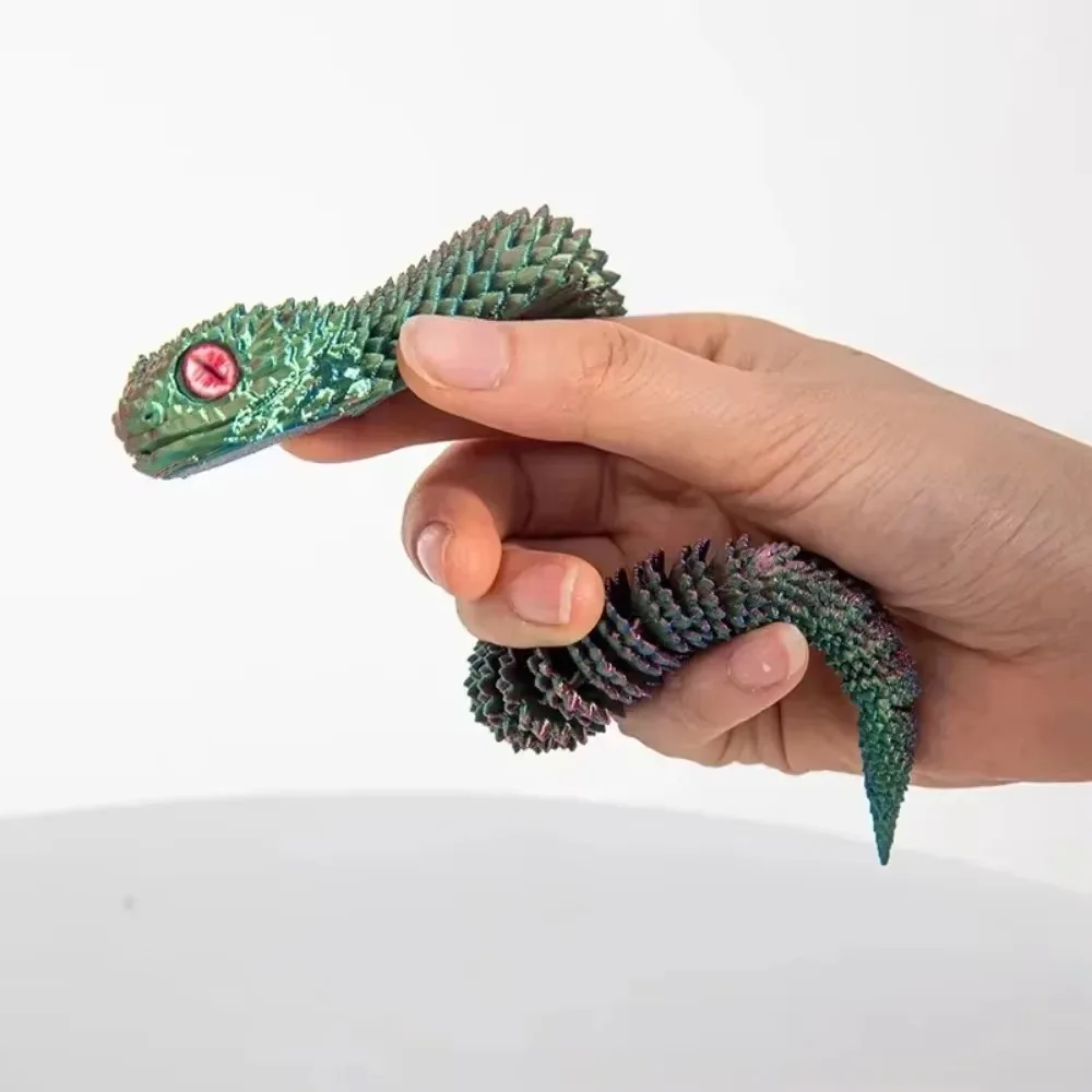 New Year Gifts Crafts 3D Printed Snake Movable Joint Simulation Snake Figurine Creative Home Office Desktop Ornament Crafts 2025